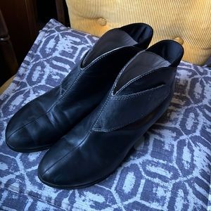 black leather ankle boots